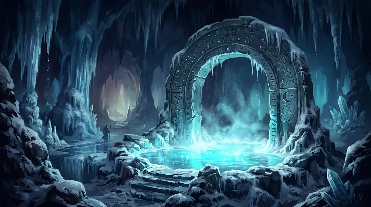 Glowing Star-Frost energy in the snowy forest